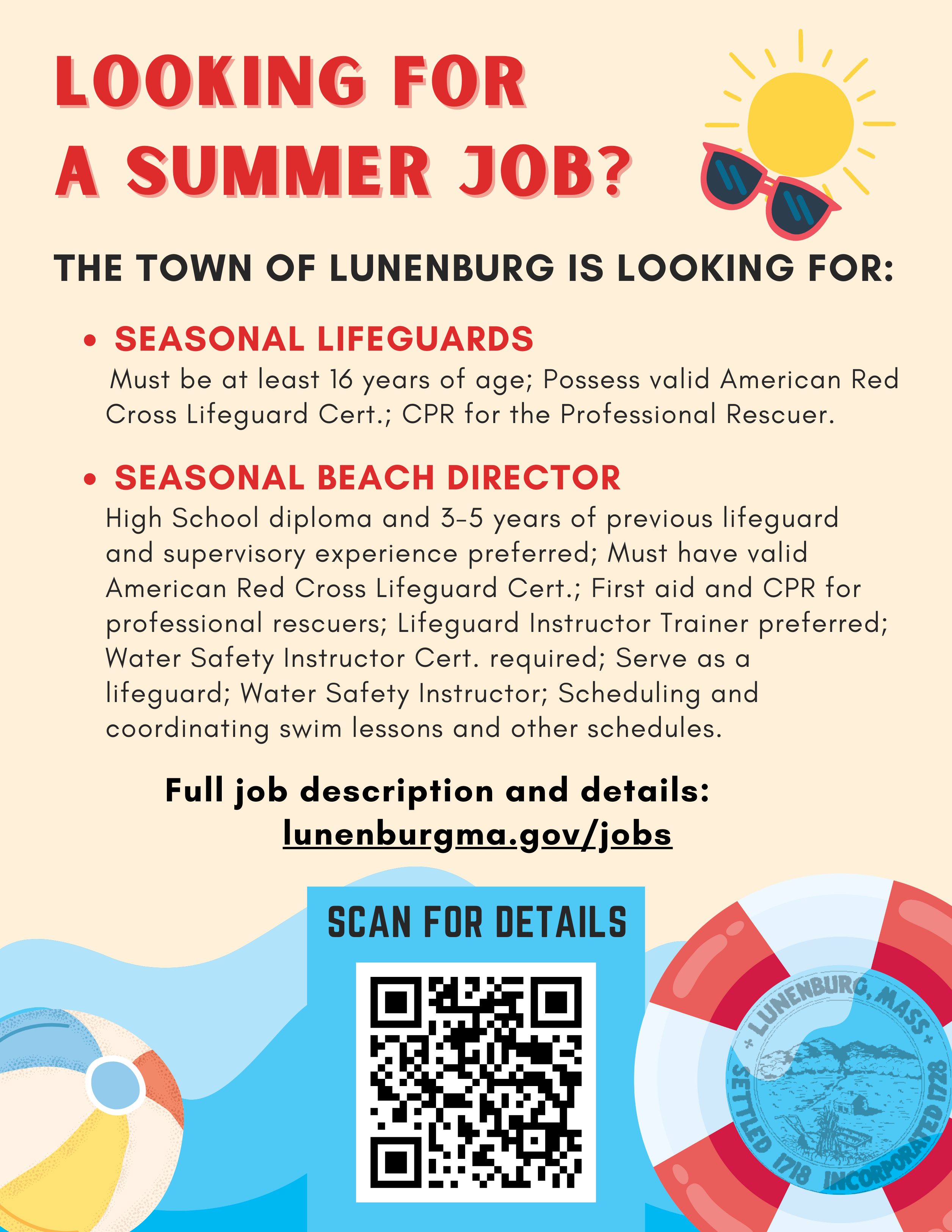3.20.25 Hiring Lifeguard Beach Director