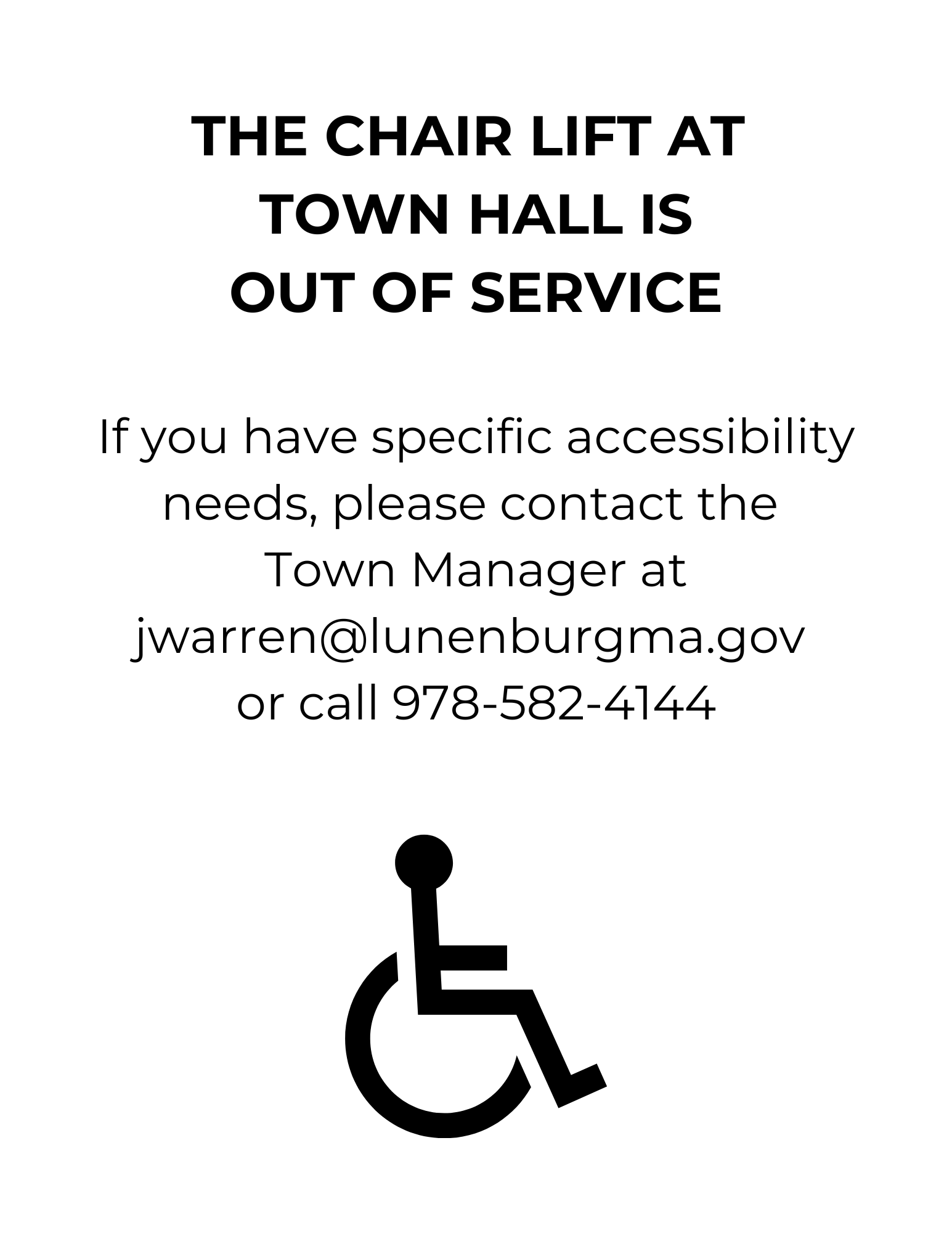 Chair Lift Out of Service