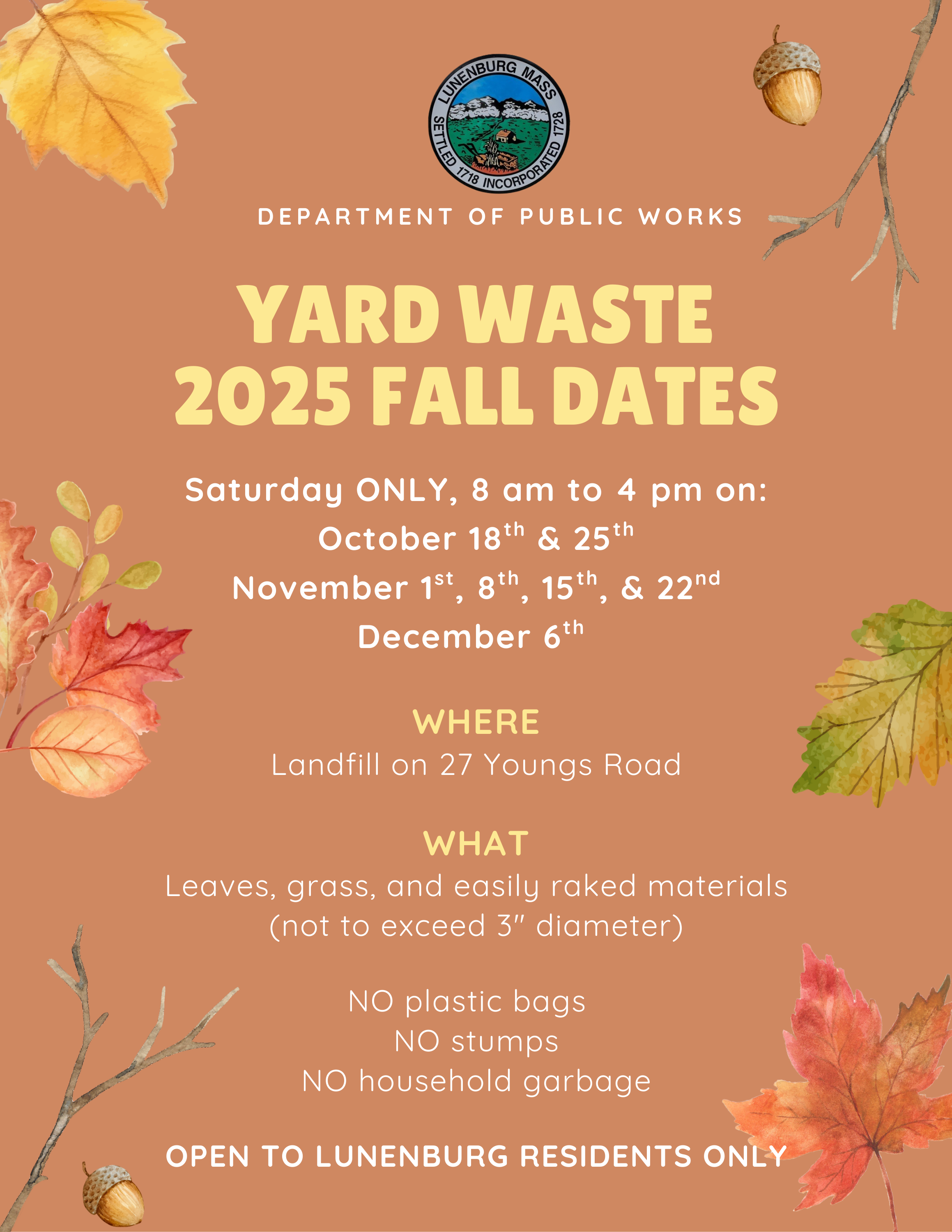 Yard Waste Days 2025 Fall