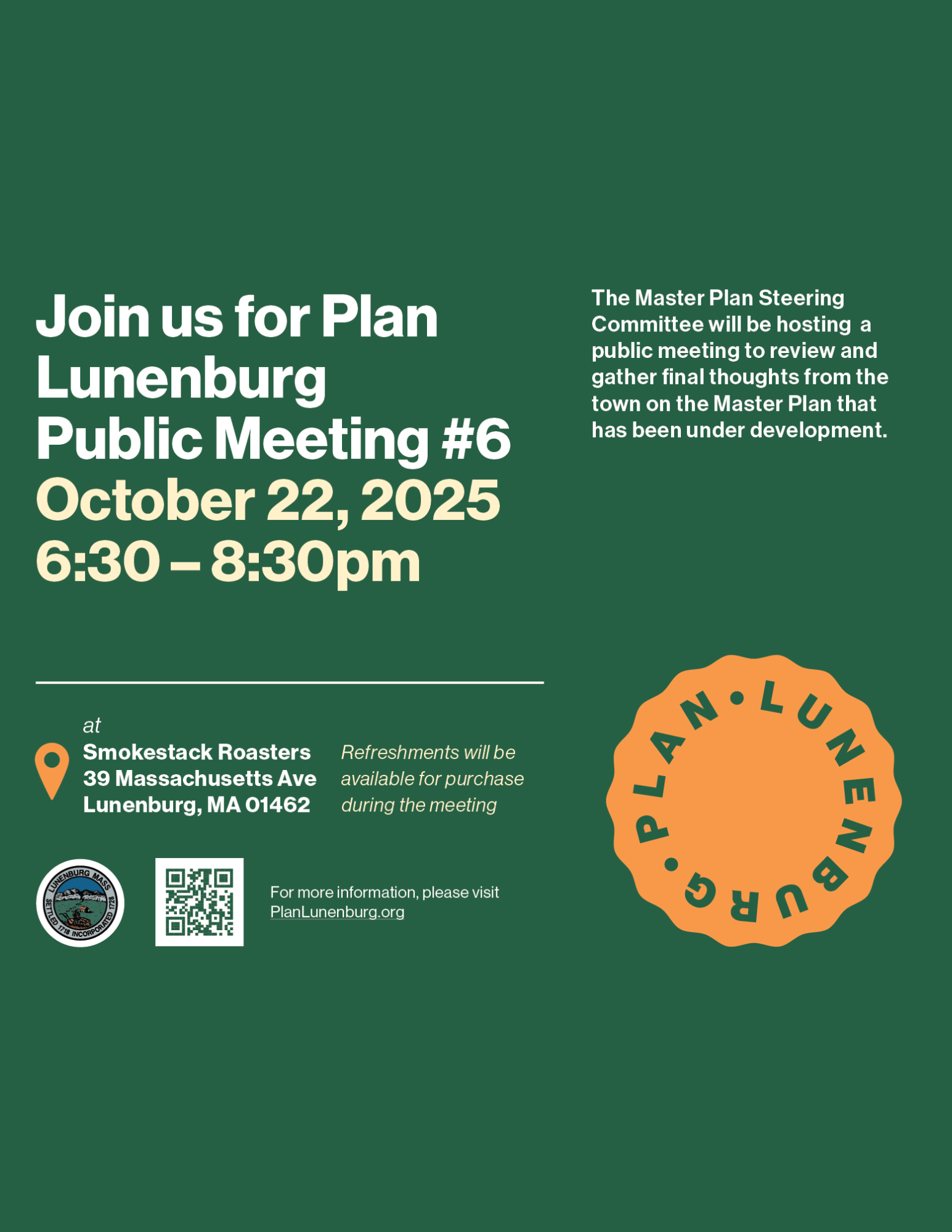 Master Plan Steering Committee Public Meeting #6 10/22